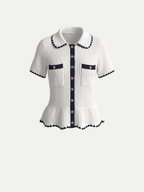 Monaco Scallop Contrast Top