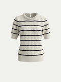 Monaco Stripe Pearl Knit Top