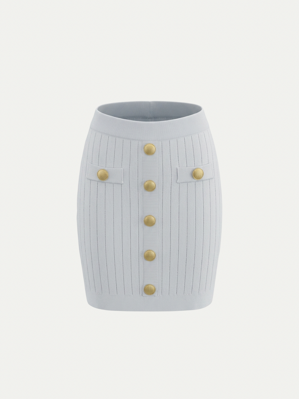 Monaco Gold Button Knit Skirt
