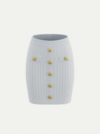 Monaco Gold Button Knit Skirt