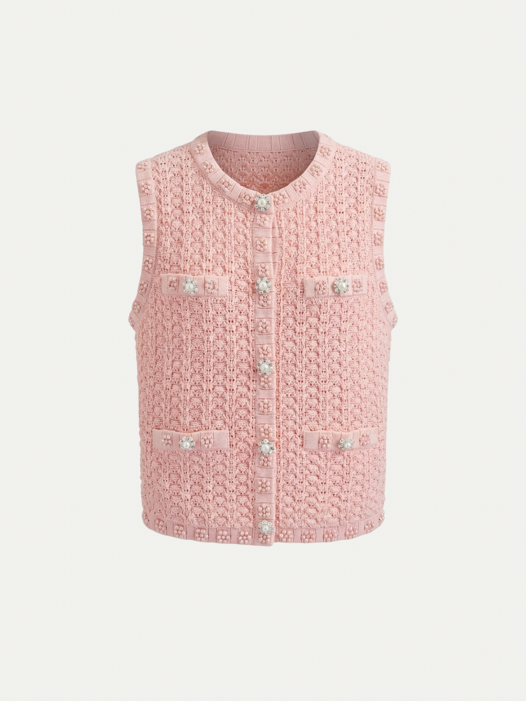 Capri Pearl Crochet Vest
