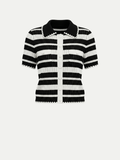 Monaco Stripe Polo Cardigan