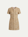 Monaco Gold Tweed Dress