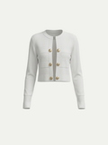 Monaco White Gold Button Jacket
