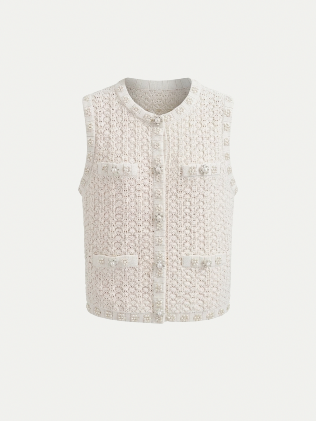 Capri Pearl Crochet Vest