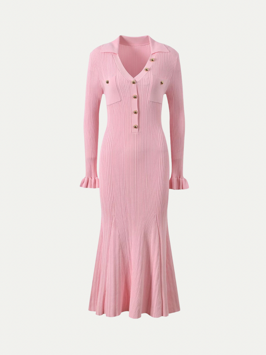 Florence Ribbed Polo Midi Dress