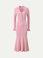 Florence Ribbed Polo Midi Dress