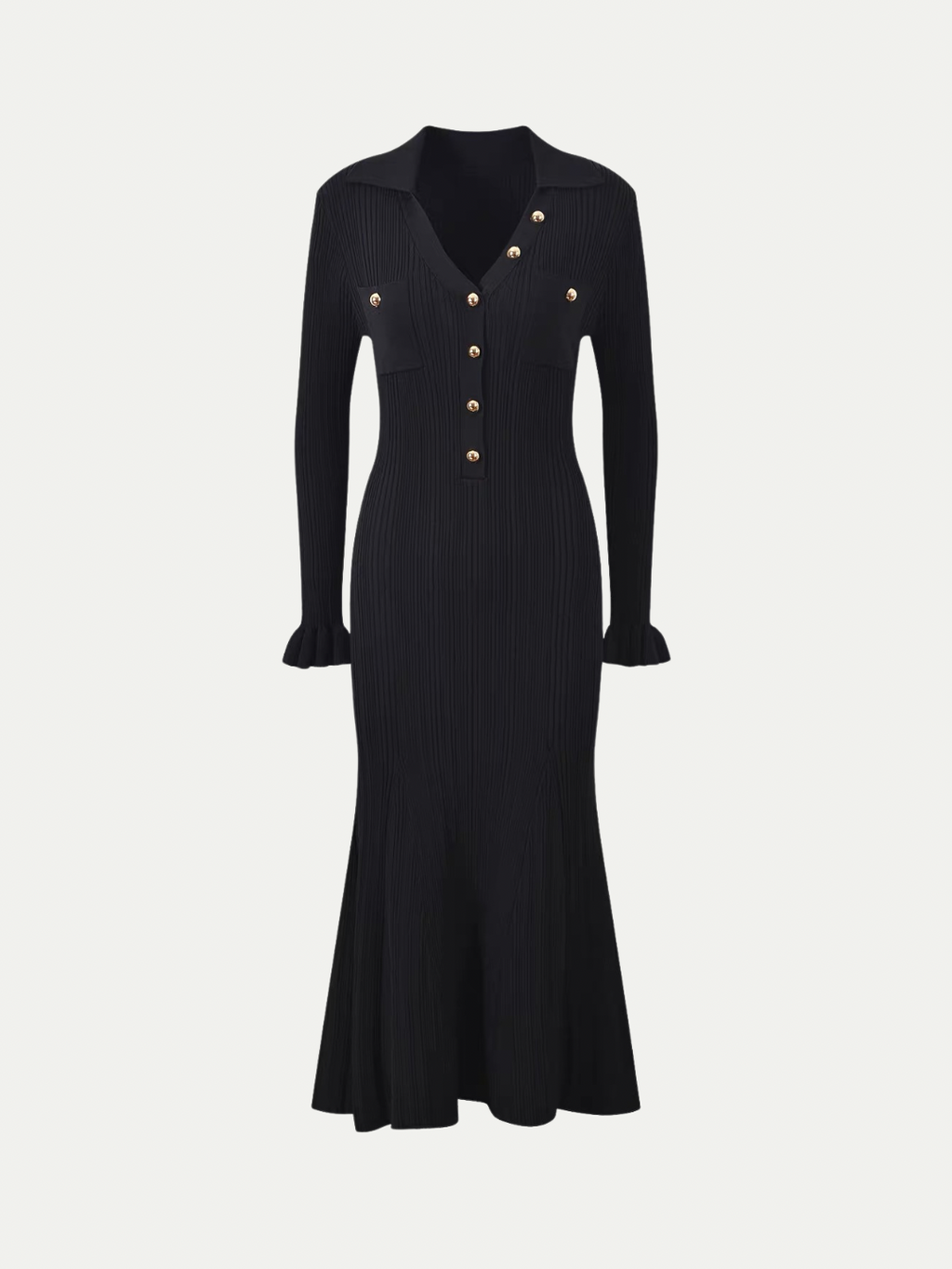 Florence Ribbed Polo Midi Dress