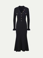 Florence Ribbed Polo Midi Dress