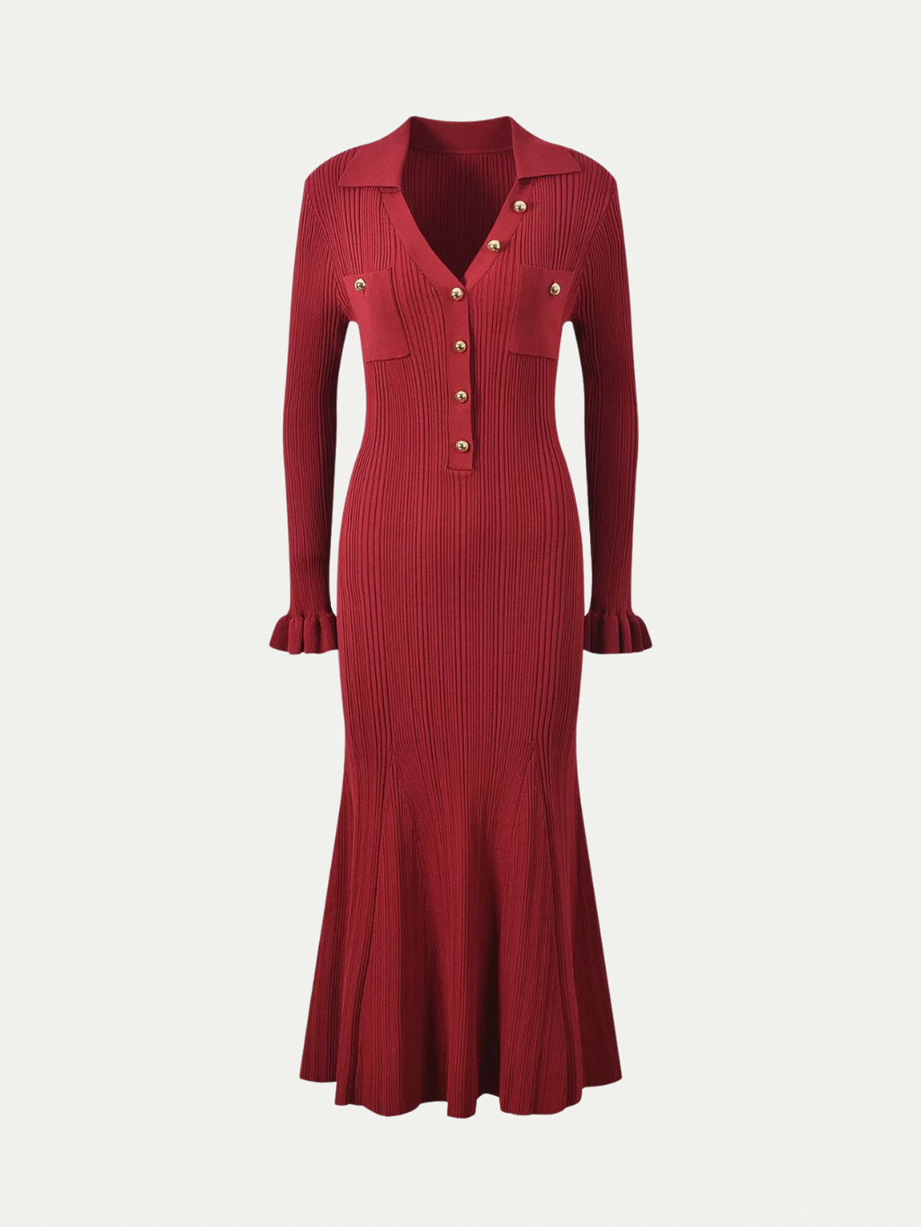 Florence Ribbed Polo Midi Dress