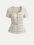 Nice Rainbow Tweed Top